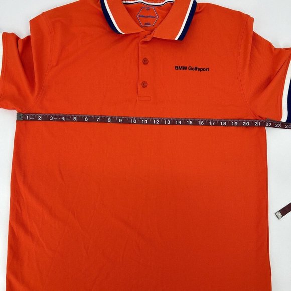Men's BMW Golfsport‎ Short Sleeve Polo Shirt Orange XXL - Picture 8 of 9